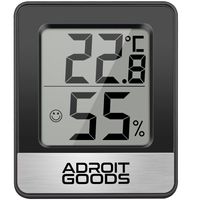 AdroitGoods - Digitales Hygrometer Innenraumthermometer - Schwarz - Temperatur-Feuchtigkeitsmesser