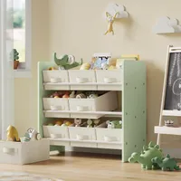 SONGMICS Spielzeugtruhe Kinderregal Kinder Bücherregal mit 9 Aufbewahrungsboxen
