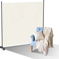 Yakimz Paravent mit Rollen Faltbarer Raumteiler Outdoor Trennwand Garten Sichtschutz Raumtrenner 1 teilig Beige 187x181 cm