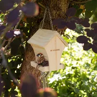 Navaris Vogelhaus Bausatz aus Holz - Vogelhäuschen zum selber Bauen für Kinder und Erwachsene - Bastelset für Vogelfutterhaus zum Aufhängen natur