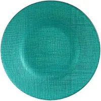 Flacher Teller Vivalto 323921P türkis Glas 21 x 2 x 21 cm (6 Stück)