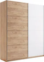 MiroMark Asti AS-29-WB Schwebetürenschrank 2-türig Eiche Weiß Hochglanz