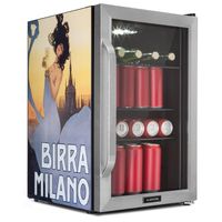 Klarstein Beersafe 70 Birra Milano Edition, chladnička, 70 l, 3 police, panoramatické sklenené dvere, nehrdzavejúca oceľ