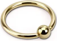viva-adorno 1,2 x 6 x 3mm Piercing BCR Ball Closure Ring Lippenring Klemmring Edelstahl in verschiedenen Farben und Größen Z53,gold