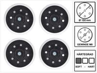 4x Makita Schleifteller Weich für Exzenterschleifer / Schleifmaschine 150 mm M8 ( 196684-1 )
