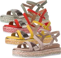 MARCO TOZZI Damen Sandaletten Sandalen Plateau 2-88704-26, Größe:41 EU, Farbe:Beige