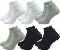 Gawilo  Kurze Sportsocken Damen & Herren (6 Paar), Weiss Grau Schwarz / 43 - 46