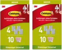 Command™ Universal-Klebenagel PH048-4 2 Satz mit 2 Stück - Bildaufhänger Posterhalter Selbstklebend - Klebestreifen ohne Bohren