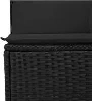 vidaXL Gartensessel ohne Armlehnen mit Kissen Schwarz Poly Rattan