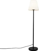 QAZQA - Design Außen Stehlampe schwarz mit weißem Schirm 35 cm IP65 - Virginia I Außenbeleuchtung - Stahl Länglich - LED geeignet E27