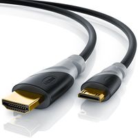 CSL HDMI Typ C (Mini) 2.0 zu HDMI Typ A Kabel, Ultra HD, UHD, 2160p, 4k bei 30 Hz, 1080p, 3D, Ethernet - 10m