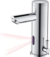 Auralum Badarmatur Wasserhahn mit Infrarot Sensor fürs Bad Waschbeckenarmatur mit Sensor fürs Badezimmer