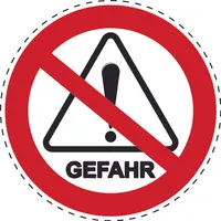 60 Stück Verbotsschilder (Aufkleber) "Gefahr" 20 cm -"Selbstklebende Verbotsschilder" von LabelOcan ES-SI29100-20-140-G-NL, Material PVC-Plastik, selbstklebend