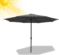 Fiqops 3.5m Sonnenschirm UV40+ Sonnenschutz Gartenschirm Strandschirm，Grau