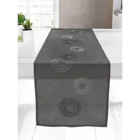 SIDCO Tischläufer grau Tischdecke Ringe Tischtuch Tischband Läufer Kreise 40 x 150 cm