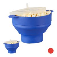 relaxdays 2 x Popcorn Maker Silikon blau