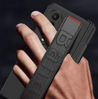 Pre Samsung Galaxy Z Fold4 5G Magnetický plastový / sklenený remienok Puzdro na mobilný telefón Gold + držiak na pero