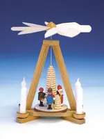 Stolní pyramida Pyramida s dětmi Striezel a Otcem Vánoc Výška 23 cm NOVINKA