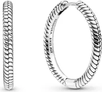 Pandora Moments Charm Hoops Earrings 299532C00 Stříbrné 925 náušnice pro připevnění přívěsků