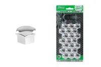 Sada krytek na šrouby kol 21 mm - chromované