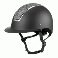 USG Reithelm "Comfort Jewel" schwarz Mitteltstück mit Glitzer besetzt Reitkappe L (58-60)