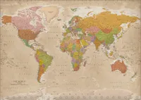 Weltkarte XXL Poster Vintage MAPS IN MINUTESÙ 140 x 100 cm