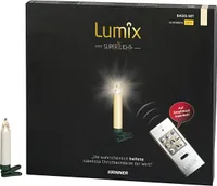 KRINNER Vánoční svíčka na stromeček bezdrátová Lumix Superlight mini 12 základna slonová kost