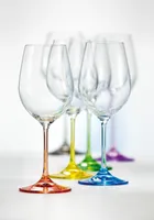 Weißweingläser Kristall Weinglas Bohemia Rainbow 350 ml mehrfarbig 6er Set