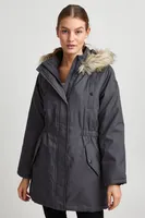 OXMO OXMaribel Damen Winterjacke Damenjacke Jacke Mit Fellkapuze gefüttert mit hochabschließendem Kragen