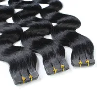 hair2heart Tape Extensions Ľudské vlasy vlnité - 10 pások 2,5 g 60 cm čierne