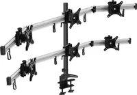 HFTEK MP260C-L Sechs Monitorarm Tischhalterung aus Aluminium für Bildschirme bis 27 Zoll und 5 kg, Flexibel und Platzsparend