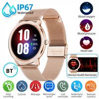 Damen SmartWatch Smartband IP67 Wasserdicht Schlafüberwachung Armband Sport Fitness für Android IOS , Rosegold