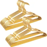 20x Parusia Kleiderbügel gold,  42cm breit, 1cm stark, Kleiderbügel Metall rostfrei, formstabil, zur platzsparenden Kleideraufbewahrung & Organisation von Kleiderschrank, Kleiderständer