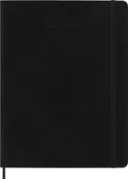 Moleskine 18 Monate Wochenkalender 2025/2026, XL, 1 Wo = 1 Seite, Rechts Linierte Seite, Weicher Einband, Schwarz