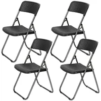 4er Set klappstühle Rattan-Optik Campingstuhl Balkon Gartenstuhl bis 200 KG