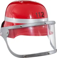 Roter Feuerwehrhelm mit Visier für Kinder