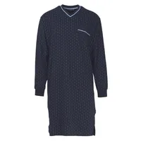 GÖTZBURG Damen Nachthemd - Nightshirt, V-Ausschnitt, Pure Baumwolle Marine 6XL
