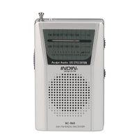 INDIN BC-R60 AM FM batteriebetriebenes tragbares Taschenradio Mini-Radio-Musikplayer, betrieben mit 2 AA-Batterien, kabelloser Lautsprecher fuer Haus und Outdoor