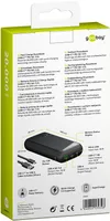 Powerbank Quickcharge z QC3.0, Power Delivery i USB-C, 20 000 mAh, szary