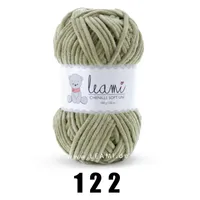 LEAMI Chenille Soft UNI 122 braungrün,
