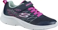 Skechers Microspec Bold Delight, leichte Mädchen Mesh Sportschuhe dunkelblau, herausnehmbare Einlegesohle, maschinenwaschbar