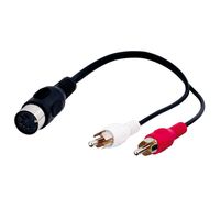 Adaptér audio kabelu Goobay, zásuvka DIN na stereofonní zástrčku cinch - zásuvka DIN 180° (5pólová) > 2x zástrčka cinch (audio levá/pravá)