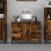 vidaXL Szafka podumywalkowa z dębu wędzonego 80x33x60 cm Materiał drewnopochodny