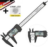 Messschieber Digitaler 0-150mm Schieblehre Messlehre mit LCD Display Batterie, automatische Abschaltung für Außen-, Innen- und Tiefenmaß Schwarz