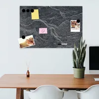 Navaris Magnettafel Magnetpinnwand Memoboard zum Beschriften - 60x40 cm Notiztafel div. Designs - Tafel abwaschbar mit Halterung Magneten Stift
