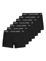 JACK & JONES Herren Boxershorts 7er Pack JACHUEY WOW, Größe:L, Farbe:Schwarz (Black Detail Blacak - Black - Black - Black - Black - Black)