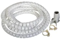 Flexible-Kabelspirale Spiralschlauch mit Einziehhilfe Ø 25 mm Länge 2.5 m WEISS