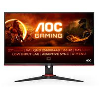 AOC Q27G2E/BK 68,6 cm (27") PC-Flachbildschirm 2560 x 1440 Pixel Quad HD Schwarz, Rot