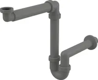Alca Raumsparsiphon für Waschtisch 1 1/4"x 40 mm aus recyceltem Kunststoff grau A434-ECO