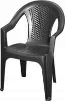 Židle Ischia v antracitové barvě s nízkým opěradlem ze syntetické pryskyřice v ratanovém designu.